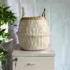 Faltbarer Aufbewahrungskorb aus Weide im Boho-Stil fürs Badezimmer Faltbarer Aufbewahrungskorb aus Weide im Boho-Stil fürs Badezimmer