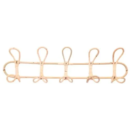Garderobenhaken aus Rattan, 5 Haken Garderobenhaken aus Rattan, 5 Haken