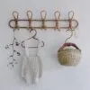 Garderobenhaken aus Rattan, 5 Haken, Vintage-Stil Garderobenhaken aus Rattan, 5 Haken, Vintage-Stil