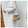 Geflochtene Rattan Handtasche im Korbdesign