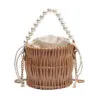 Geflochtene Rattan Handtasche im Korbdesign