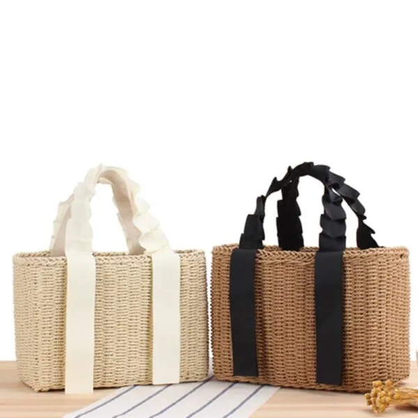 Geflochtene Strohtasche für Damen Geflochtene Strohtasche für Damen
