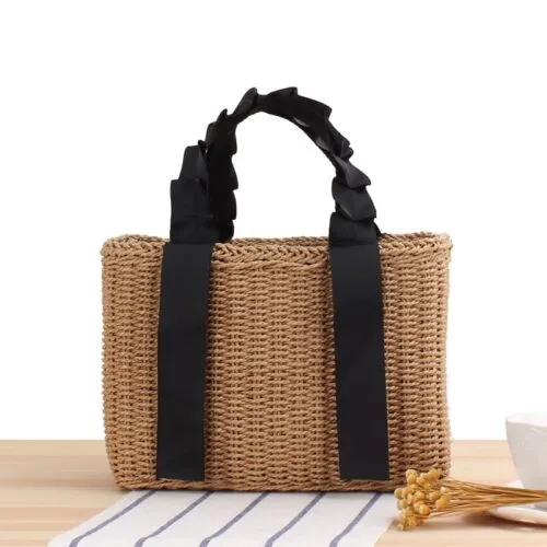 Geflochtene Strohtasche für Damen Geflochtene Strohtasche für Damen