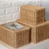 Geflochtener Aufbewahrungskorb aus Rattan Geflochtener Aufbewahrungskorb aus Rattan