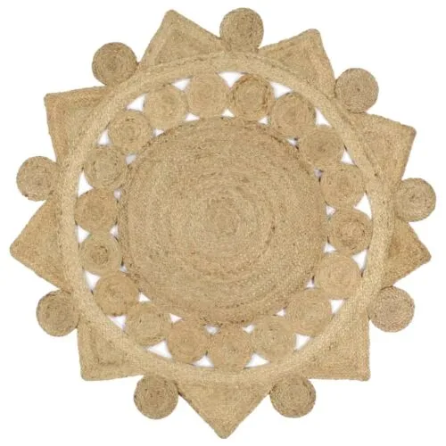 Geometrischer Rattan-Teppich mit originellem Muster Geometrischer Rattan-Teppich mit originellem Muster