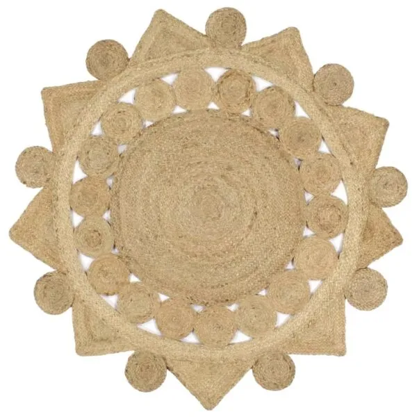 Geometrischer Rattan-Teppich mit originellem Muster Geometrischer Rattan-Teppich mit originellem Muster