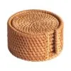 Getränkeuntersetzer-Set aus Rattan