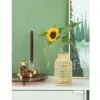 Glasvase mit handgeflochtenem Rattan-Dekor im Dreieck-Design Glasvase mit handgeflochtenem Rattan-Dekor im Dreieck-Design