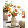 Glasvase mit handgeflochtenem Rattan-Dekor im Dreieck-Design Glasvase mit handgeflochtenem Rattan-Dekor im Dreieck-Design