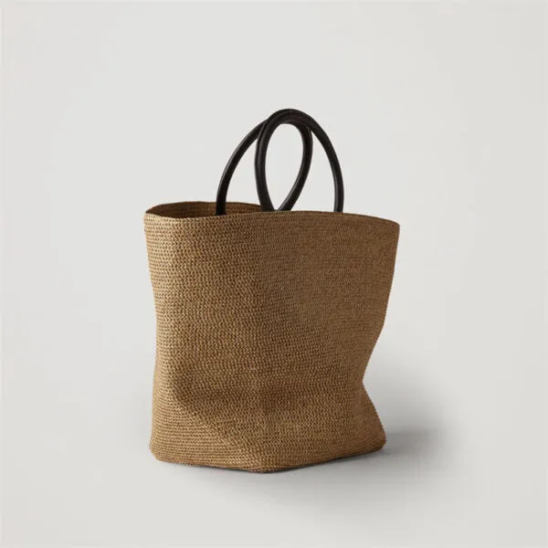 Große geflochtene Rattan-Handtasche