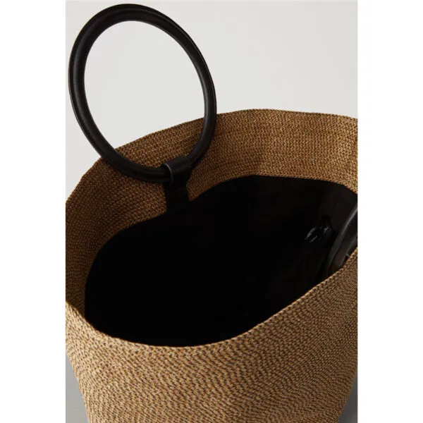 Große geflochtene Rattan-Handtasche