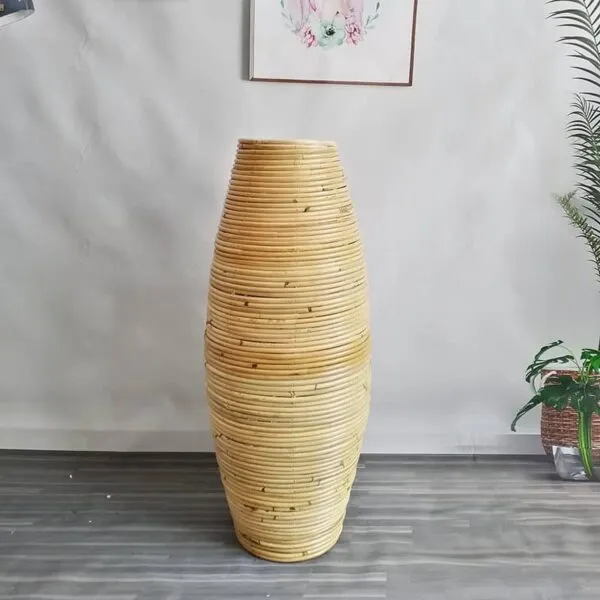 Große Naturvase aus Bambus Große Naturvase aus Bambus