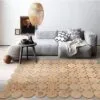 Großer Kunst-Osier-Teppich mit handgeflochtenem Muster