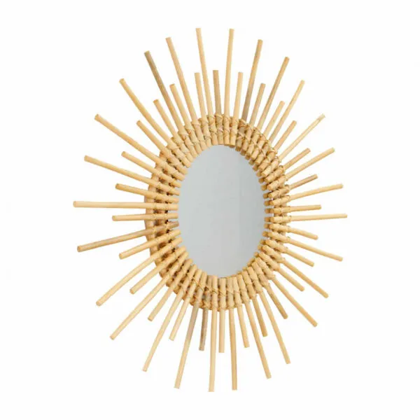 Großer Sonnenspiegel aus Rattan Großer Sonnenspiegel aus Rattan