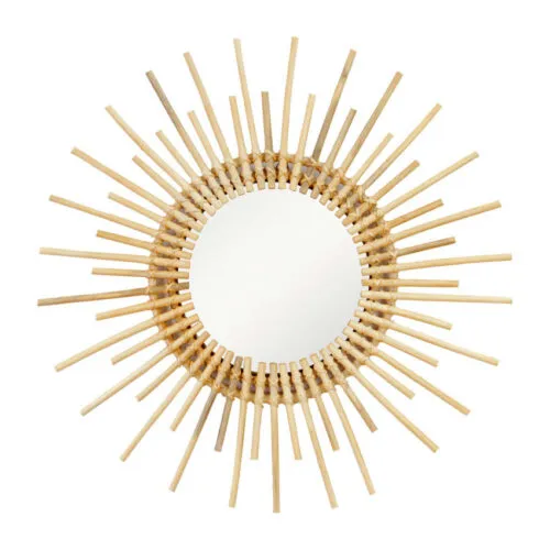 Großer Sonnenspiegel aus Rattan Großer Sonnenspiegel aus Rattan