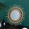 Großer Sonnenspiegel aus Rattan Großer Sonnenspiegel aus Rattan