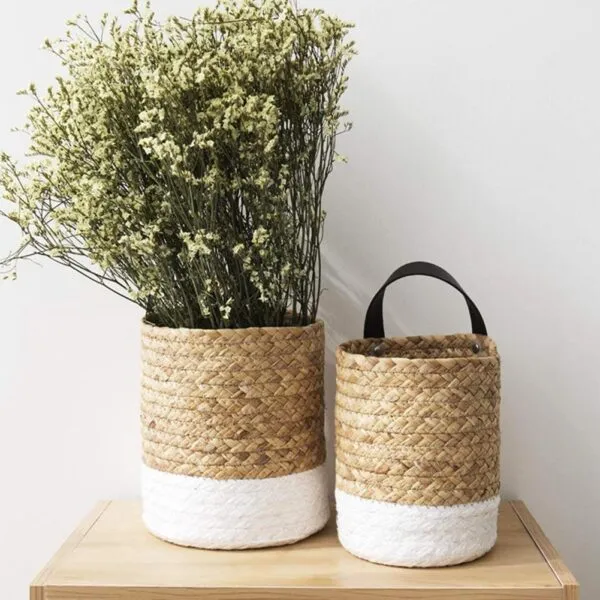 Hängekorb aus Rattan für Pflanzen Hängekorb aus Rattan für Pflanzen