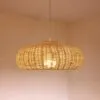 Hängelampe im chinesischen Dorfstil aus Rattan und Naturweide, handgefertigt Hängelampe im chinesischen Dorfstil aus Rattan und Naturweide, handgefertigt