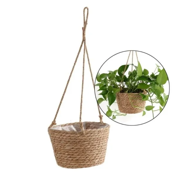 Hängepflanztopf aus Rattan Hängepflanztopf aus Rattan
