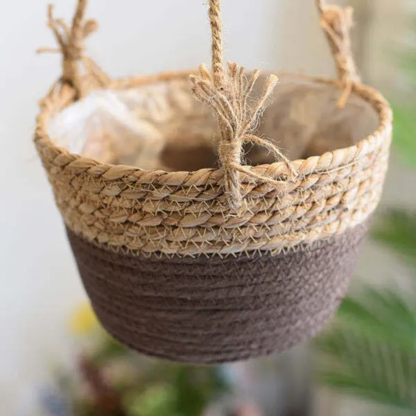 Hängepflanztopf aus Rattan Hängepflanztopf aus Rattan