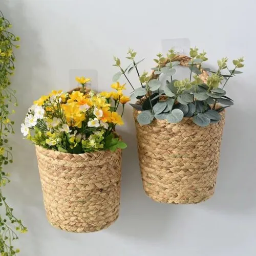 Hängevase aus Rattan Hängevase aus Rattan