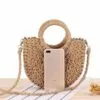 Halbrunde Rattan-Umhängetasche Halbrunde Rattan-Umhängetasche