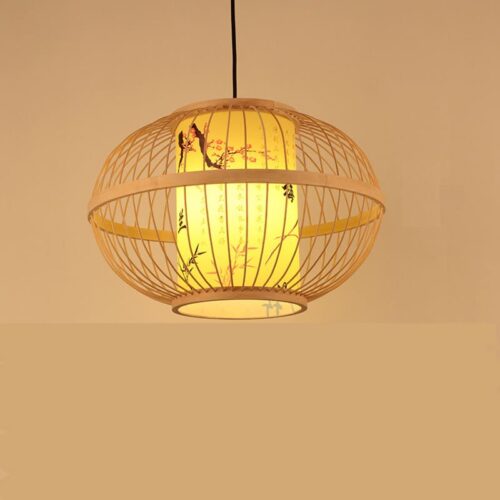 Handgefertigte Bambus-Rattan-Deckenleuchte im kreativen Design Handgefertigte Bambus-Rattan-Deckenleuchte im kreativen Design