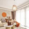 Handgefertigte Pendelleuchte im chinesischen Stil mit Rattan-Optik Handgefertigte Pendelleuchte im chinesischen Stil mit Rattan-Optik