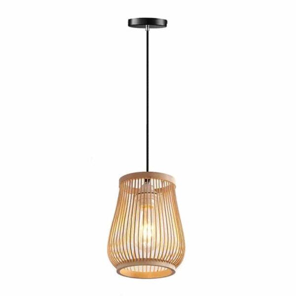 Handgefertigte Pendelleuchte im chinesischen Stil mit Rattan-Optik Handgefertigte Pendelleuchte im chinesischen Stil mit Rattan-Optik