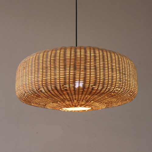 Handgefertigte Retro-Hängelampe aus Rattan im chinesischen Stil