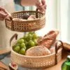 Handgeflochtene Rattan-Tabletts im Nordischen Stil Handgeflochtene Rattan-Tabletts im Nordischen Stil
