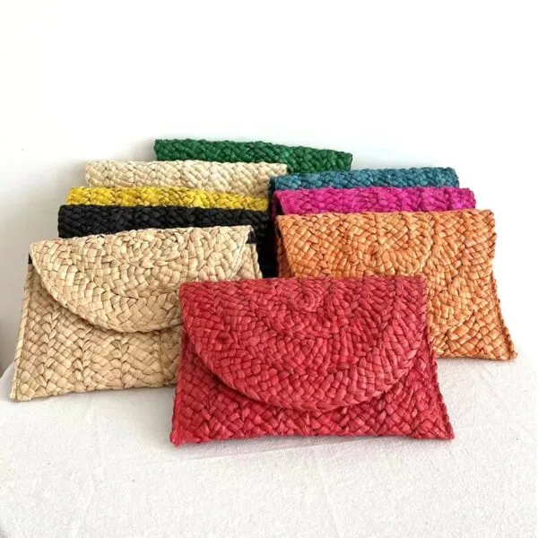 Handgeflochtene Stroh-Clutch für Damen Handgeflochtene Stroh-Clutch für Damen