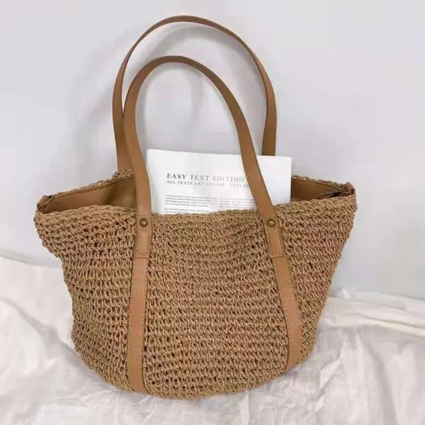 Handgeflochtene Strohtasche für Damen Handgeflochtene Strohtasche für Damen