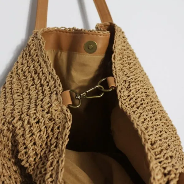 Handgeflochtene Strohtasche für Damen Handgeflochtene Strohtasche für Damen