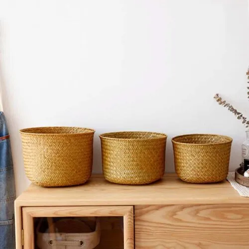 Handgeflochtener Aufbewahrungskorb aus Rattan Handgeflochtener Aufbewahrungskorb aus Rattan