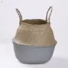 Handgeflochtener Aufbewahrungskorb aus Rattan in Grau Handgeflochtener Aufbewahrungskorb aus Rattan in Grau
