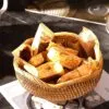 Handgeflochtener Aufbewahrungskorb aus Rattan und Weide, rund Handgeflochtener Aufbewahrungskorb aus Rattan und Weide, rund