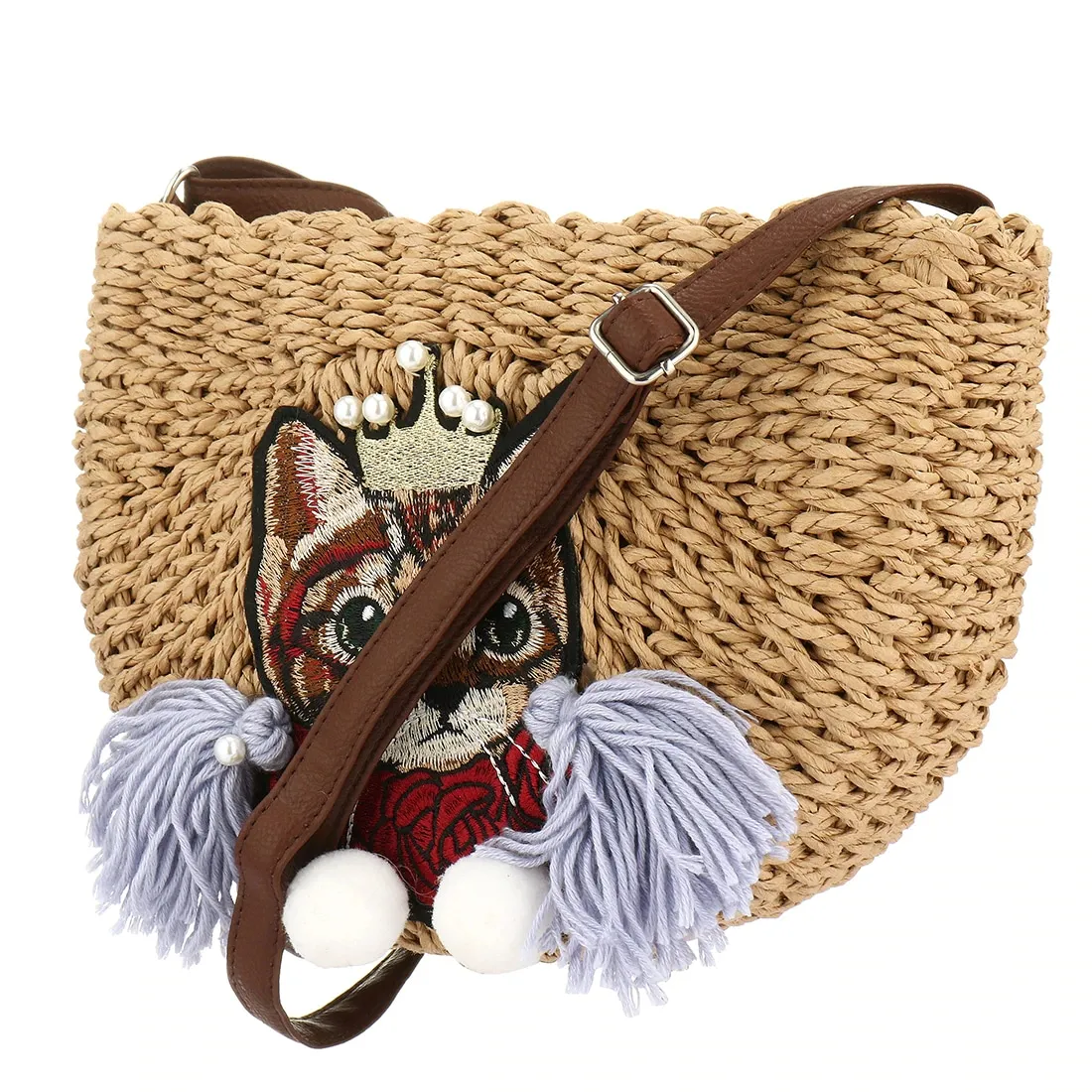 Handgeflochtenes Rattan mit Katzenmotiv