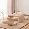Handgeflochtener Rattan-Couchtisch im japanischen Stil Handgeflochtener Rattan-Couchtisch im japanischen Stil