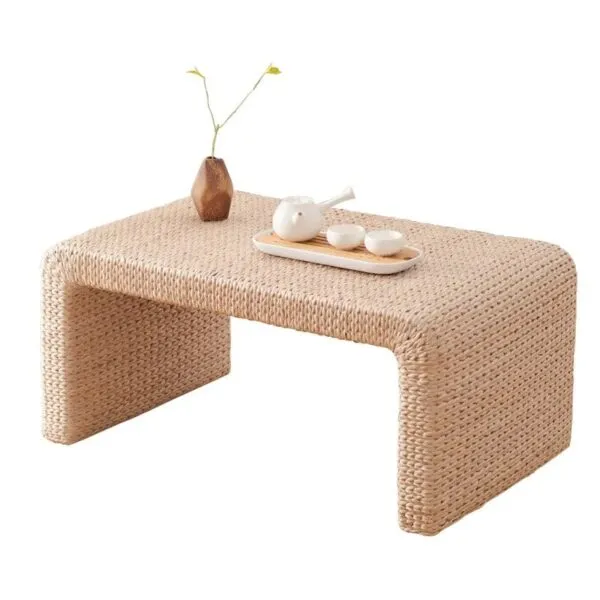 Handgeflochtener Rattan-Couchtisch im japanischen Stil Handgeflochtener Rattan-Couchtisch im japanischen Stil
