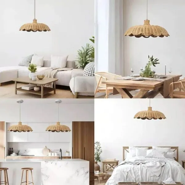 Handgeflochtener Rattan-Hängelampenschirm Handgeflochtener Rattan-Hängelampenschirm