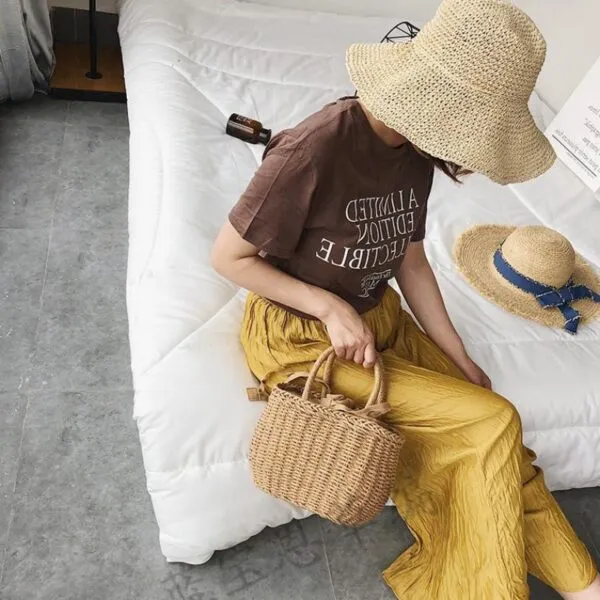Handgeflochtener Rattan Handtasche Handgeflochtener Rattan Handtasche