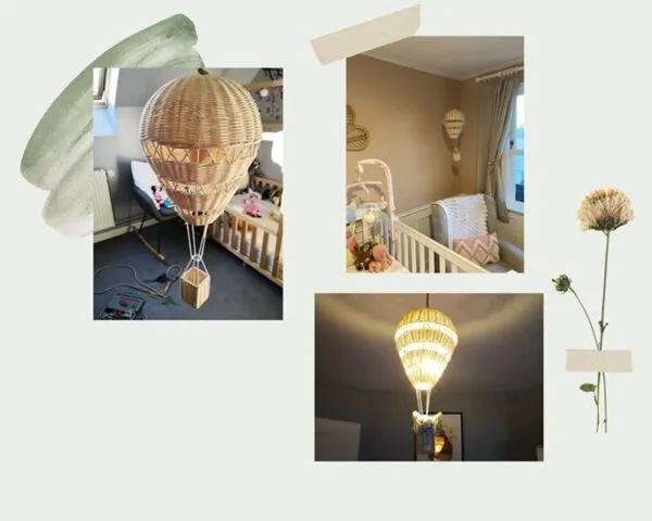 Handgeflochtener Rattan-Luftballon fürs Babyzimmer Handgeflochtener Rattan-Luftballon fürs Babyzimmer