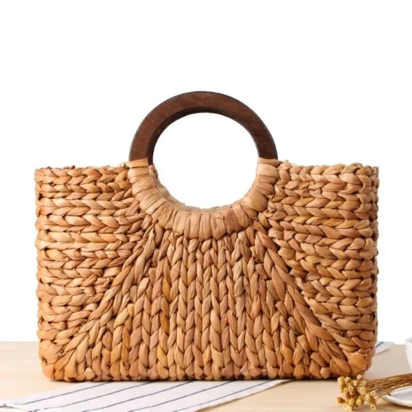 Handgeflochtener Rattan Strandkorb für Damen Handgeflochtener Rattan Strandkorb für Damen