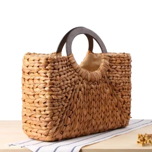 Handgeflochtener Rattan Strandkorb für Damen Handgeflochtener Rattan Strandkorb für Damen