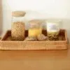 Handgeflochtener Rattan-Tablett Handgeflochtener Rattan-Tablett
