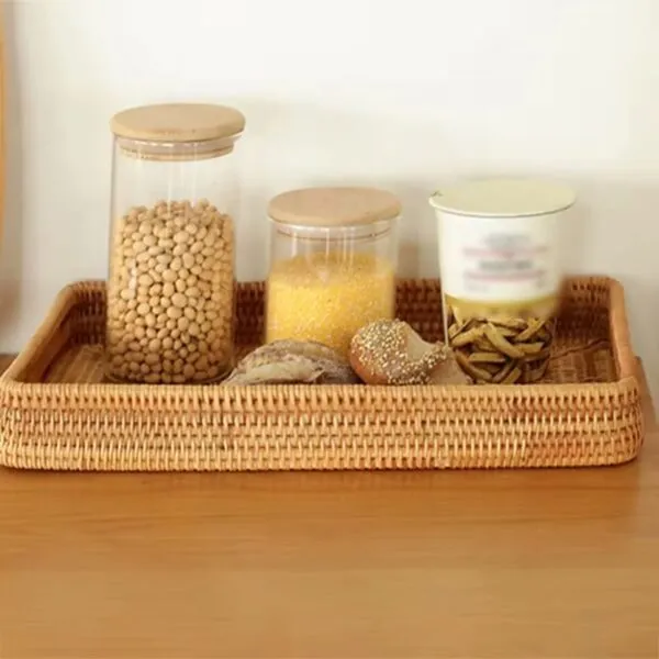 Handgeflochtener Rattan-Tablett Handgeflochtener Rattan-Tablett