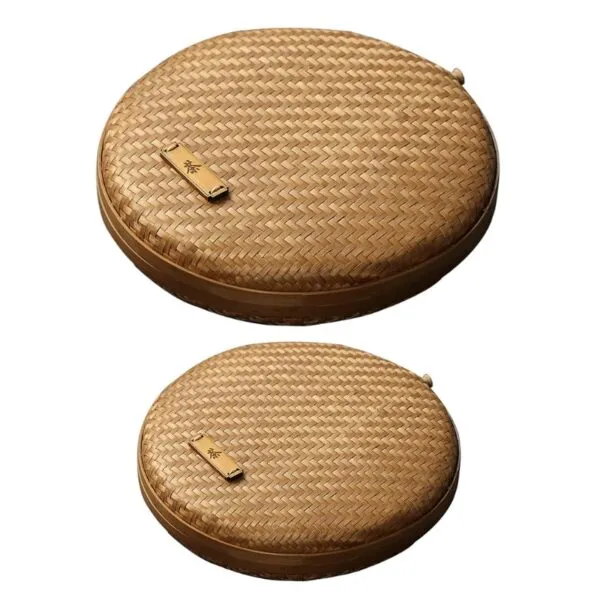 Handgeflochtener Rattan-Teekorb mit Deckel Handgeflochtener Rattan-Teekorb mit Deckel