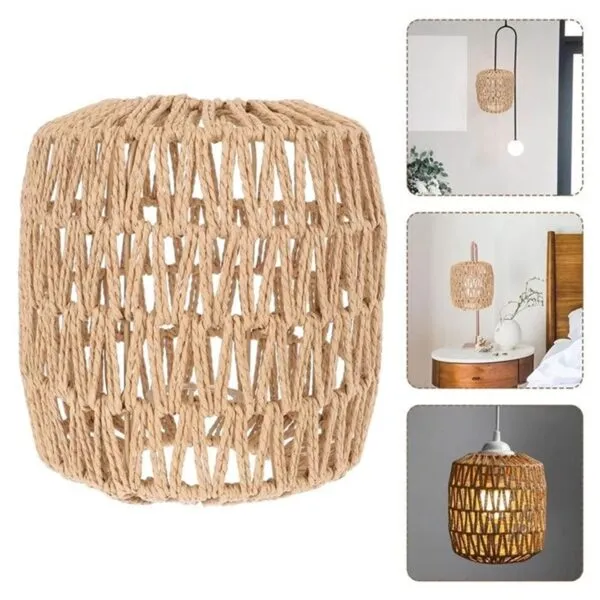 Handgewebter Lampenschirm aus Rattan