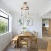 Industrielle Holz-Deckenleuchte mit drei LED-Lampen Industrielle Holz-Deckenleuchte mit drei LED-Lampen